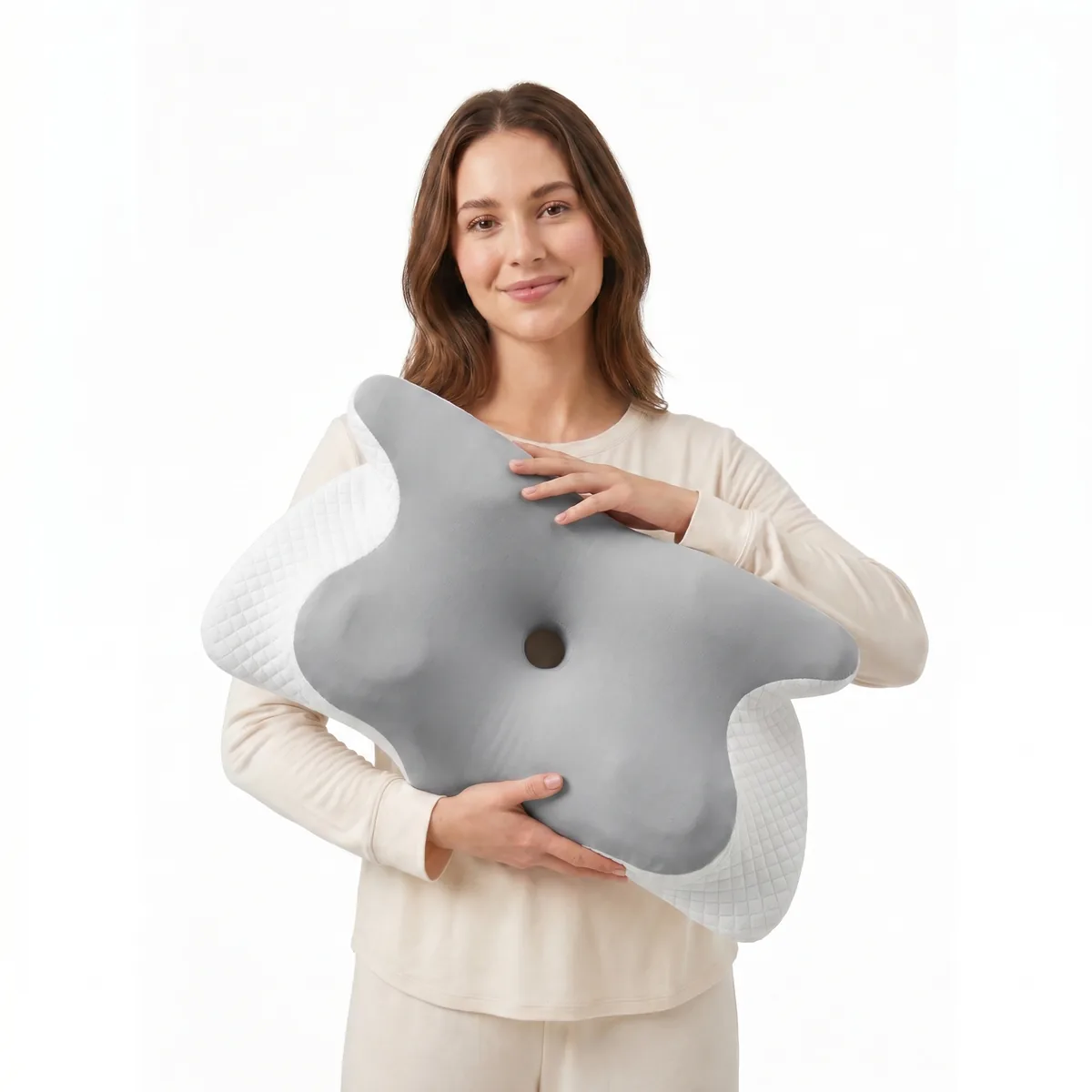 Zbliżenie na strukturę pianki ergonomicznej poduszki