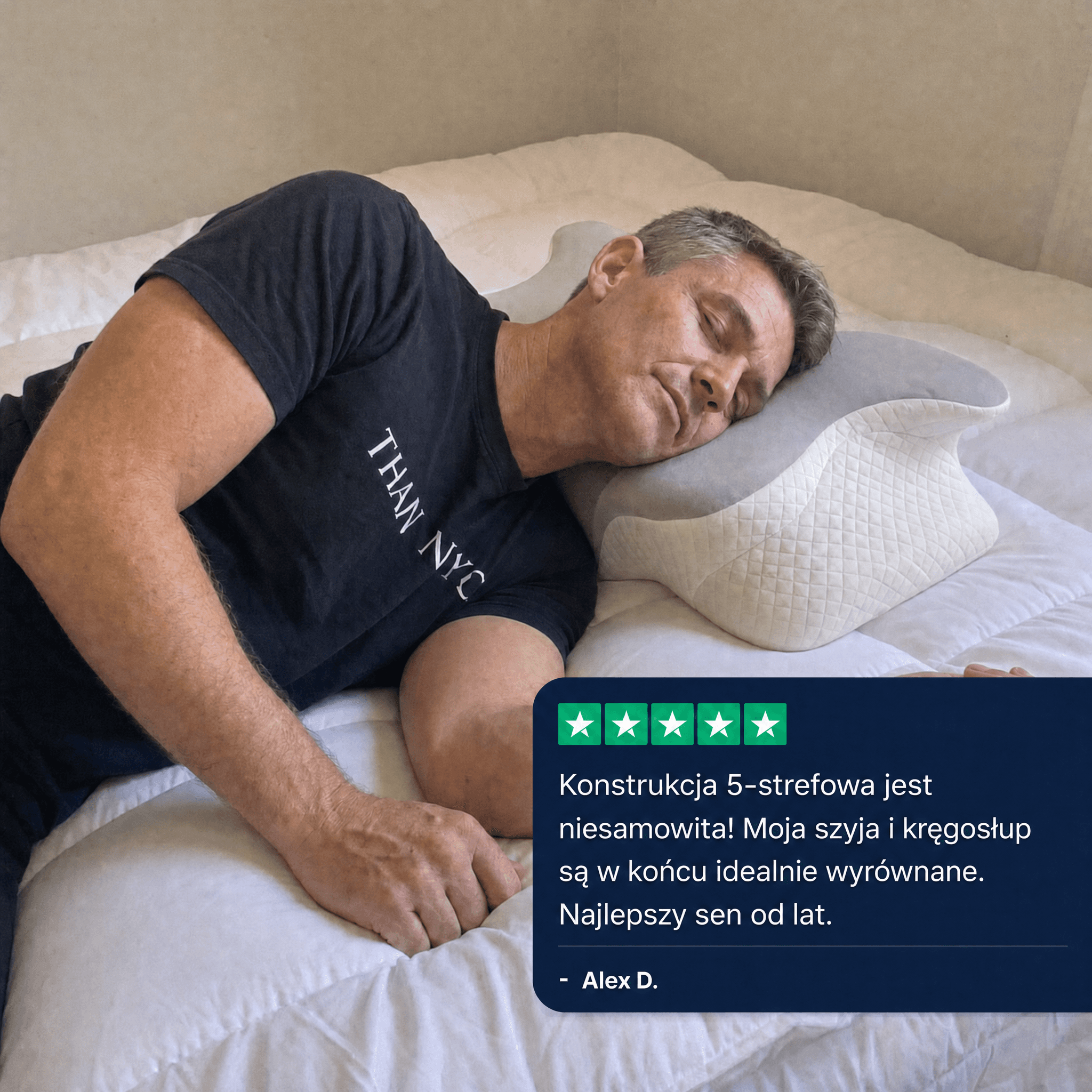 Porównanie grubości poduszki ergonomicznej ze standardową poduszką