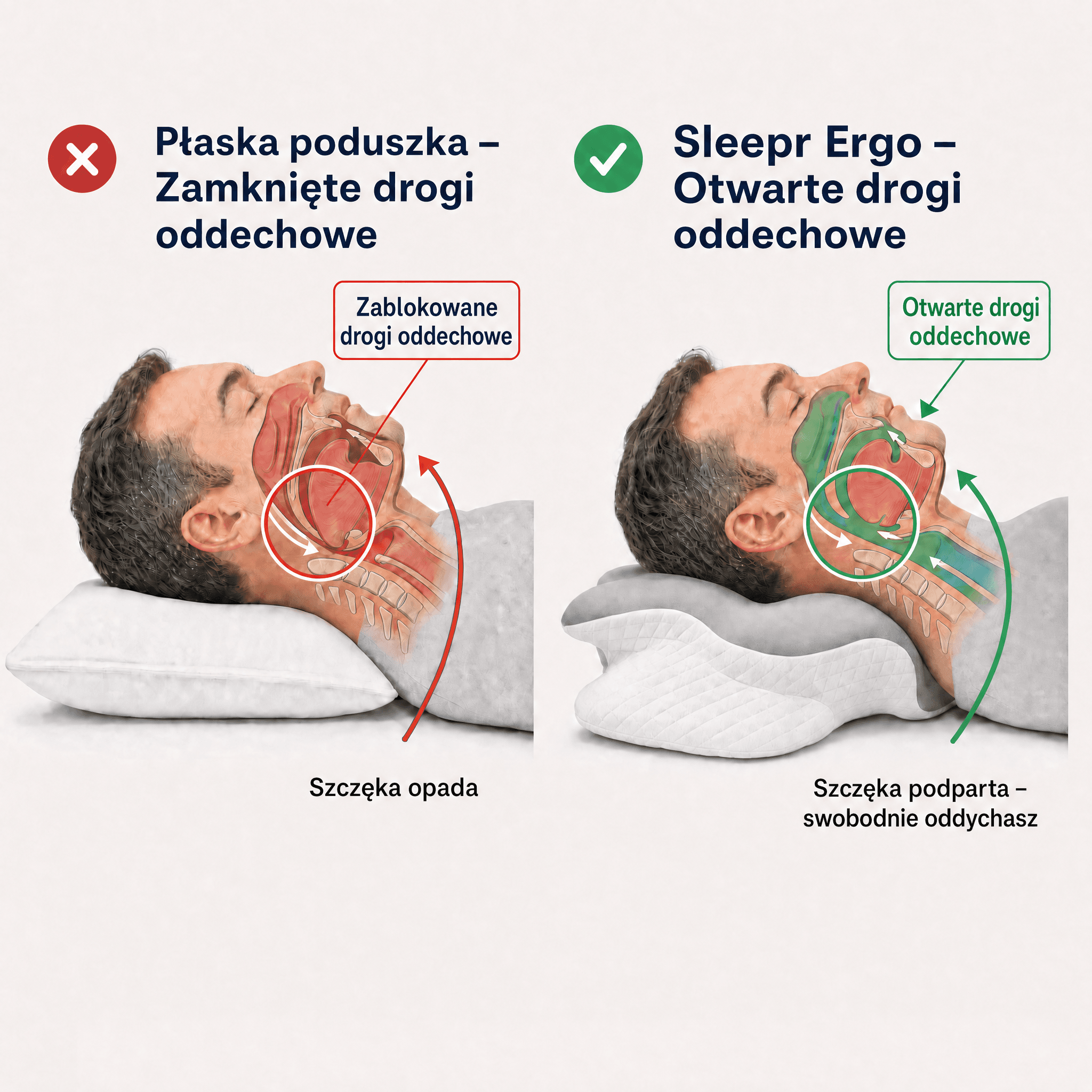 Poduszka ergonomiczna The Sleepr w markowym opakowaniu